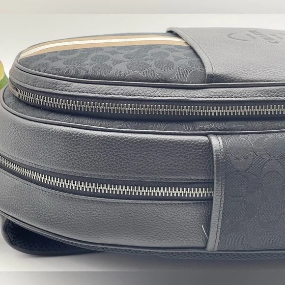 Coach Large  Backpack In Signature Jacquard With Varsity Stripe - Picture 9 of 14